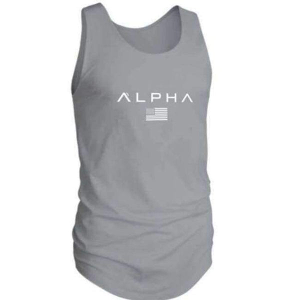 Planet Gates Vest Gray / Asian L Gym T Shirt Men Running Shirt Summer Vest Cotton Breathable Mens Tank Top Gym Workout Fitness T-Shirt Sport Shirt MMA