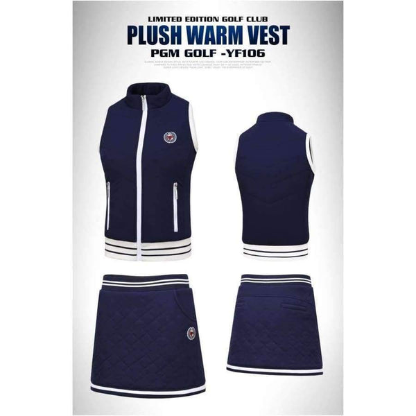 Planet Gates vest navy blue / S Golf Jacket Clothes Women Thicken Velvet Suits Spring Vests Lady Skirts Set Safety Pants Inside Sportswear Ball Clothes