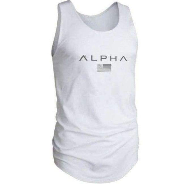 Planet Gates Vest White / Asian M Gym T Shirt Men Running Shirt Summer Vest Cotton Breathable Mens Tank Top Gym Workout Fitness T-Shirt Sport Shirt MMA