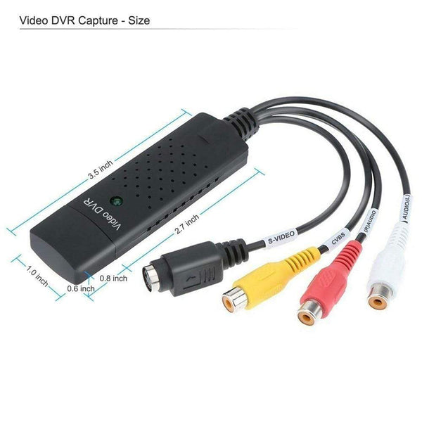 Planet Gates VHS to Digital Converter USB 2.0 Video Converter Audio Capture Card VHS Box VHS VCR TV to Digital Converter Support Win 7/8/10