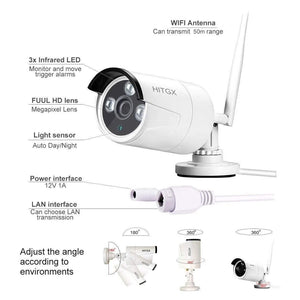 Planet Gates Video Surveillance Camera System Wireless CCTV Kit 1080P Ip NVR Kit Ip Camera Outdoor Security System Video Surveillance Kit