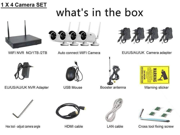 Planet Gates Video Surveillance Camera System Wireless CCTV Kit 1080P Ip NVR Kit Ip Camera Outdoor Security System Video Surveillance Kit