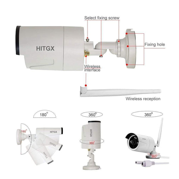 Planet Gates Video Surveillance Camera System Wireless CCTV Kit 1080P Ip NVR Kit Ip Camera Outdoor Security System Video Surveillance Kit