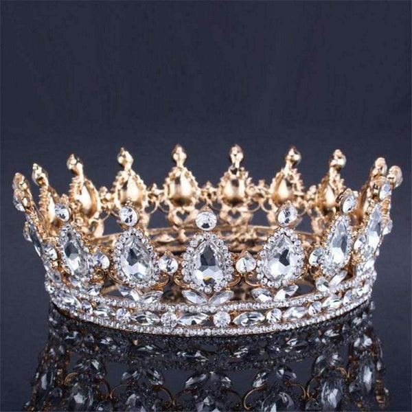 Planet Gates Vintage Baroque Queen King Bride Tiara Crown For Women Headdress Prom Bridal Wedding Tiaras and Crowns Hair Jewelry Accessories