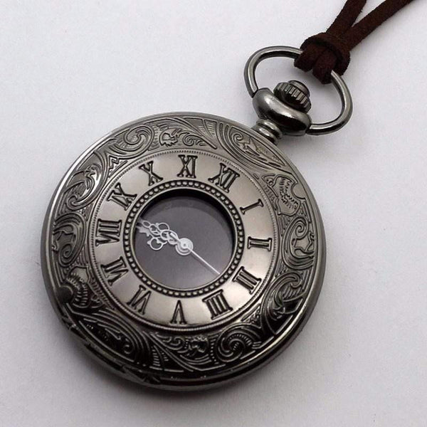 Planet Gates Vintage Black Pocket Watch Quartz Watches Chain Set Necklace Pendant Gifts Box Bag Men Women Gifts Relogio De Bolso