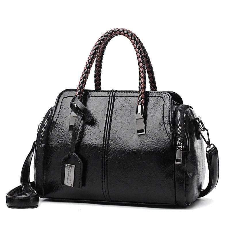 Vintage Boston Oil Wax Leather Luxury Handbags Women Bags Designer Hand bags Women Shoulder