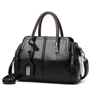 Vintage Boston Oil Wax Leather Luxury Handbags Women Bags Designer Hand bags Women Shoulder