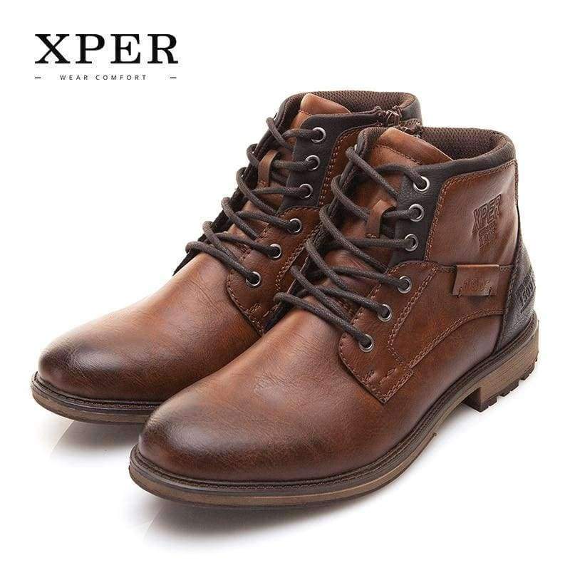 Planet Gates Vintage Brown / 7 / China XPER Autumn Winter Men Boots Big Size 40-48 Vintage Style Men Shoes Casual Fashion High-Cut Lace-up Warm Hombre #XHY12504BR