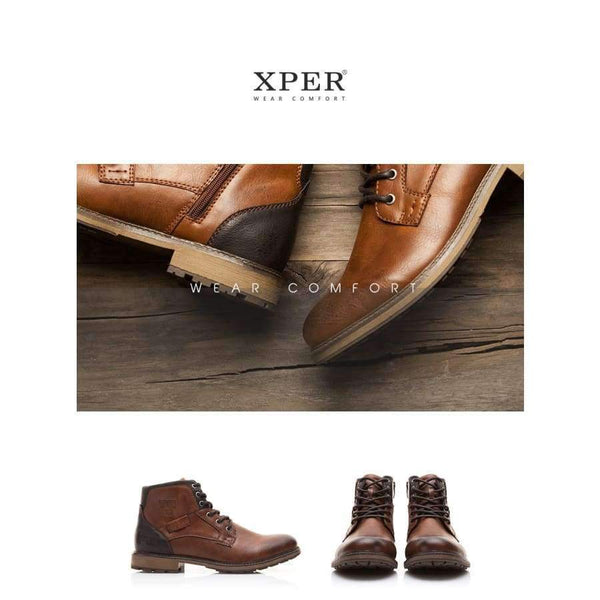 Planet Gates Vintage Brown / 7 / China XPER Autumn Winter Men Boots Big Size 40-48 Vintage Style Men Shoes Casual Fashion High-Cut Lace-up Warm Hombre #XHY12504BR