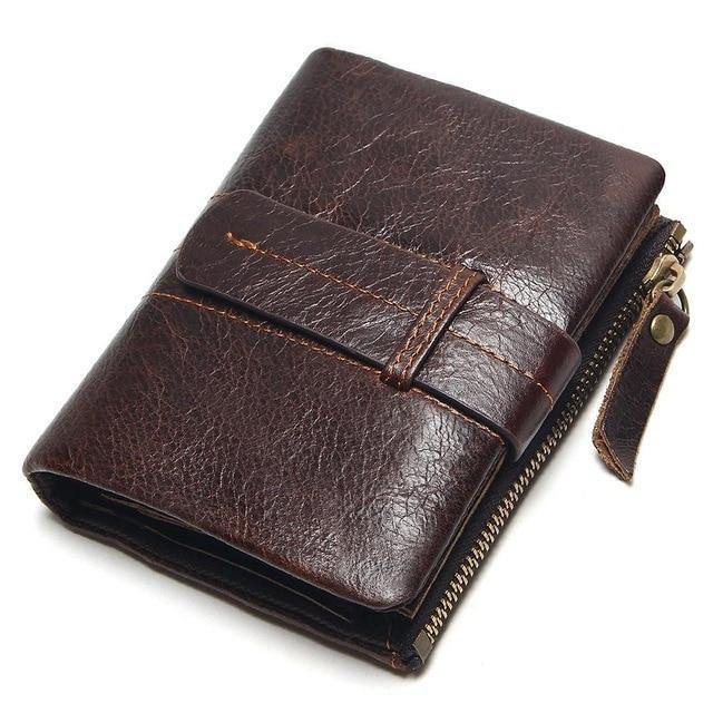 Planet Gates Vintage Casual 100% Real Genuine Leather Oil Cowhide Men Mini Wallets Holder Coin Purse Pockets Small Men Wallet Coin Purse
