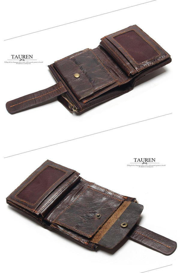 Planet Gates Vintage Casual 100% Real Genuine Leather Oil Cowhide Men Mini Wallets Holder Coin Purse Pockets Small Men Wallet Coin Purse
