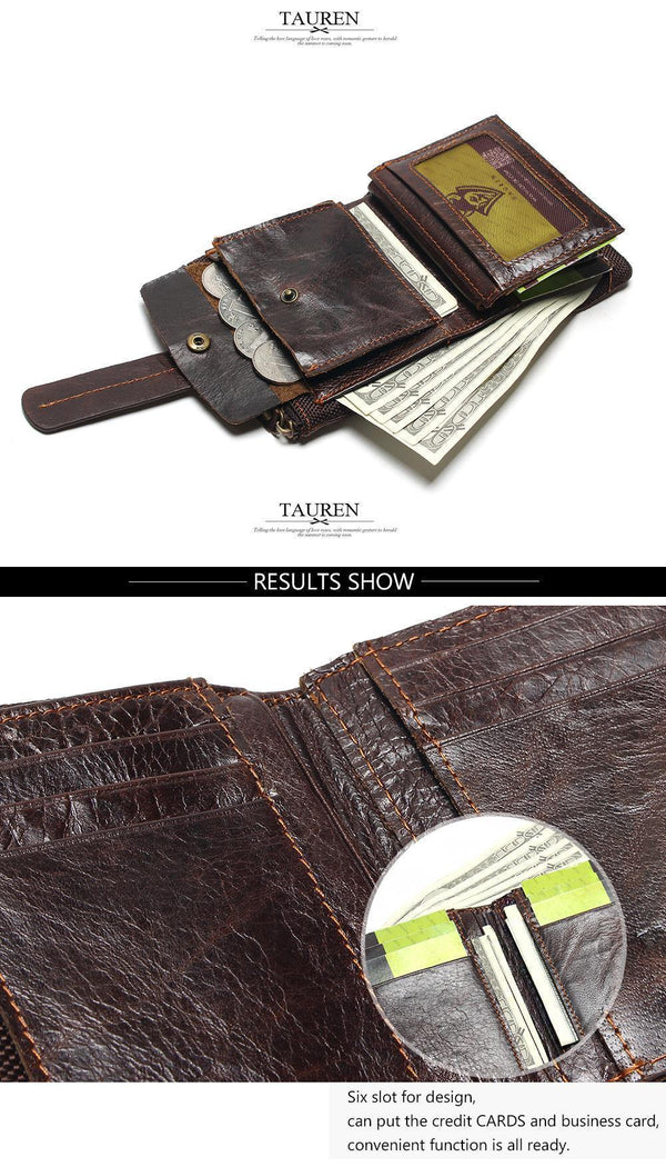 Planet Gates Vintage Casual 100% Real Genuine Leather Oil Cowhide Men Mini Wallets Holder Coin Purse Pockets Small Men Wallet Coin Purse