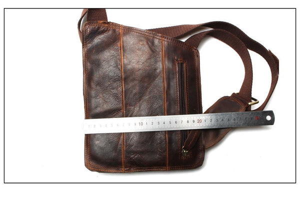 Planet Gates Vintage Casual Crazy Horse Leather Genuine Cowhide Men Chest Bag Small Messenger Bags For Man  Shoulder Bags