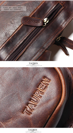 Planet Gates Vintage Casual Crazy Horse Leather Genuine Cowhide Men Chest Bag Small Messenger Bags For Man  Shoulder Bags