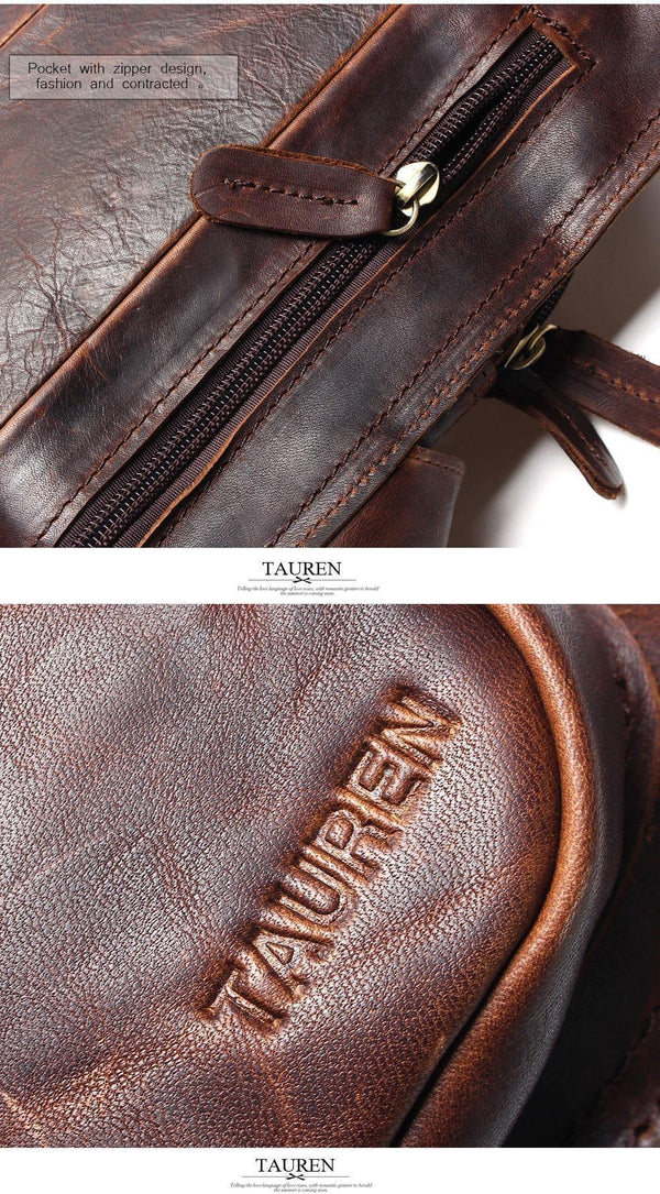 Planet Gates Vintage Casual Crazy Horse Leather Genuine Cowhide Men Chest Bag Small Messenger Bags For Man  Shoulder Bags