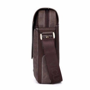 Planet Gates Vintage Casual Patchwork Durable Oxford Man Bag With Leather Cover Fashion Mens Travel Bag Fashion Crossbody Bag Man