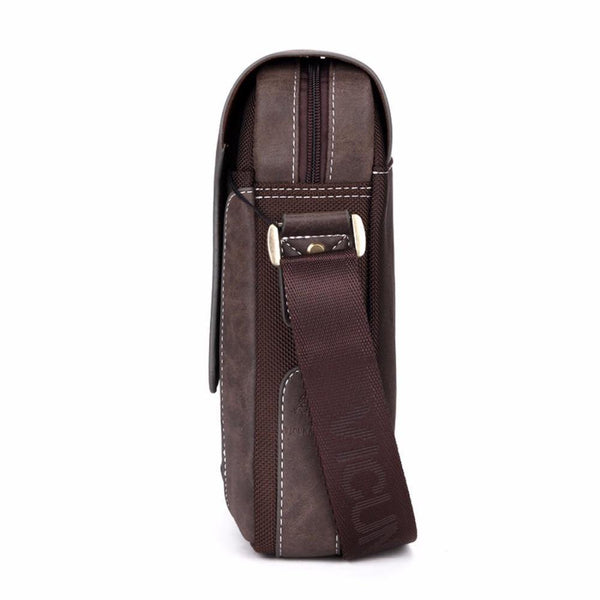 Planet Gates Vintage Casual Patchwork Durable Oxford Man Bag With Leather Cover Fashion Mens Travel Bag Fashion Crossbody Bag Man