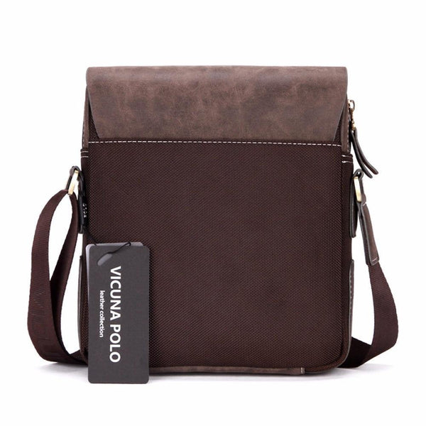 Planet Gates Vintage Casual Patchwork Durable Oxford Man Bag With Leather Cover Fashion Mens Travel Bag Fashion Crossbody Bag Man