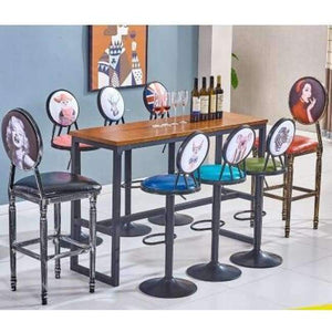 Planet Gates Vintage chairs. American bar stools. Use a high - foot dining chair.