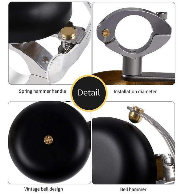 Planet Gates Vintage Classic Bicycle Bell Ring Cycling Bike Brass Alloy Handlebar Retro Upgrades Cycling Bike Warning Horn Loud