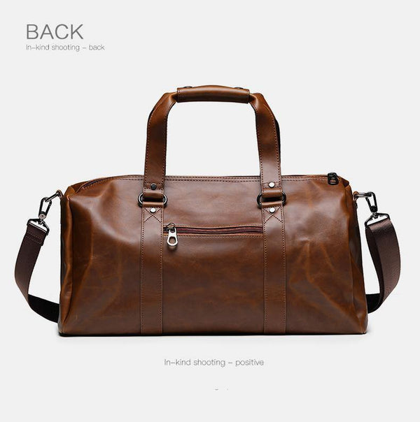 Planet Gates Vintage Crazy horse pu Leather Men Travel Bags Luggage Travel Bag Leather Men's Duffle Bags Large Men Weekend Bag