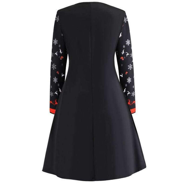 Planet Gates Vintage Kjoler Kvinder Casual Elegant Kontorarbejde Julekjole Retro Hepburn O-hals Langærmet Swing Festkjole Plus Size