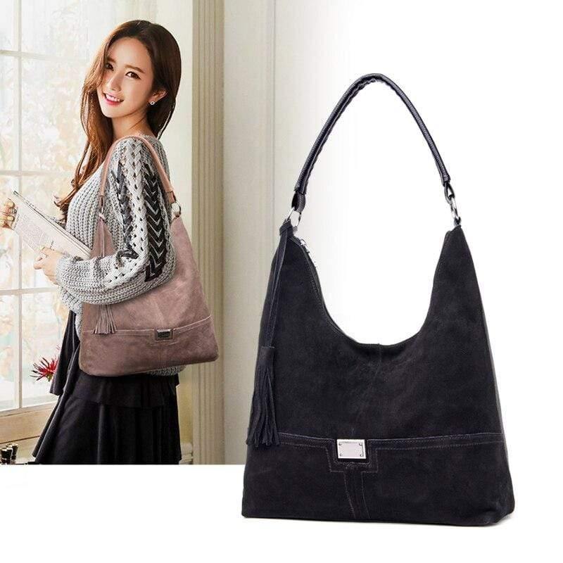 Vintage Fashion Casual Tote Faux Suede Bags Handbags Women Famous Brands Luxury Leather