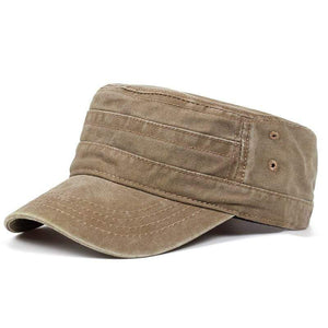 Planet Gates Vintage Flat Top Mens Washed Caps And Hat Adjustable Fitted Thicker Cap Winter Warm Military Hats For Men