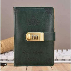 Planet Gates Vintage Green Paperboat retro A5 notebook logo customize with lock free logo name custom writing pads lockable password diary student gift