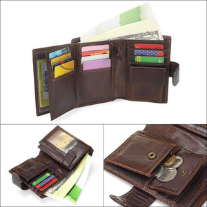 Planet Gates Vintage Men Wallet Genuine Leather Short Wallets Male Multifunctional Cowhide Purse Coin Pocket Driver License Holder