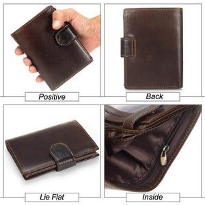 Planet Gates Vintage Men Wallet Genuine Leather Short Wallets Male Multifunctional Cowhide Purse Coin Pocket Driver License Holder