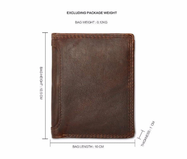 Planet Gates Vintage Men Wallets Crazy Horse Leather Wallets for Men Multi Function Men Wallet with Coin Pocket Brown Male Purse