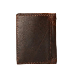 Planet Gates Vintage Men Wallets Crazy Horse Leather Wallets for Men Multi Function Men Wallet with Coin Pocket Brown Male Purse