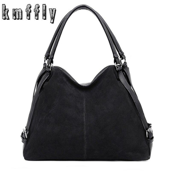 Vintage Nubuck Leather Bags  Larger Totes Women Crossbody Bags All-match Faux Suede Shoulder Bag