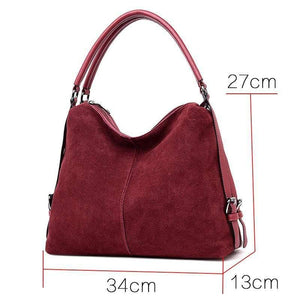 Vintage Nubuck Leather Bags  Larger Totes Women Crossbody Bags All-match Faux Suede Shoulder Bag