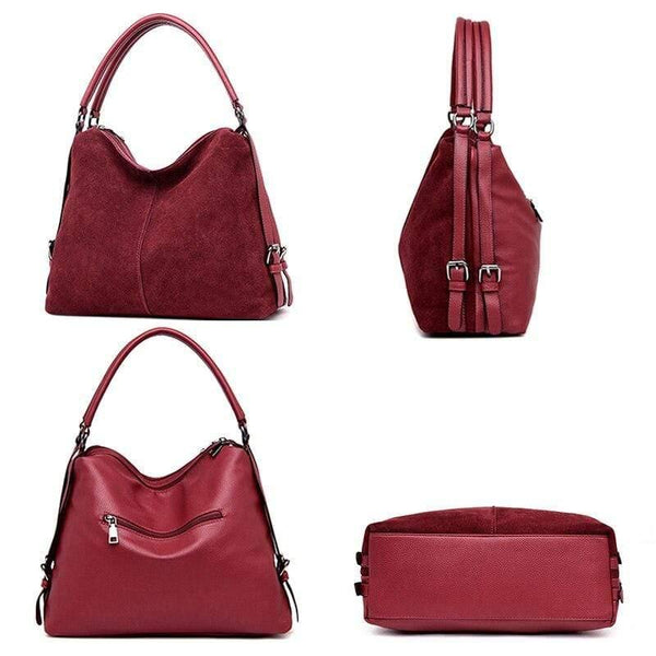 Vintage Nubuck Leather Bags  Larger Totes Women Crossbody Bags All-match Faux Suede Shoulder Bag