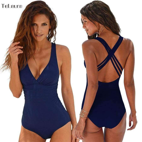 Planet Gates Vintage One Piece Swimsuit Women Swimwear Push Up Bathing Suit Back Cross Bandage Monokini Beach Wear Retro Swim Suit