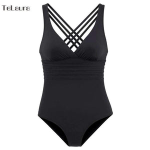 Planet Gates Vintage One Piece Swimsuit Women Swimwear Push Up Bathing Suit Back Cross Bandage Monokini Beach Wear Retro Swim Suit