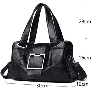 Vintage Plaid Women Leather Handbags Soft Leather Female Crossbody Shoulder Bags Designer Ladies