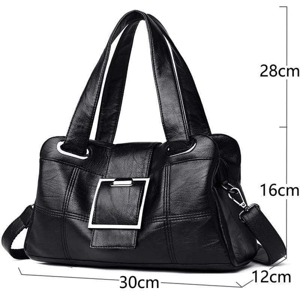 Vintage Plaid Women Leather Handbags Soft Leather Female Crossbody Shoulder Bags Designer Ladies
