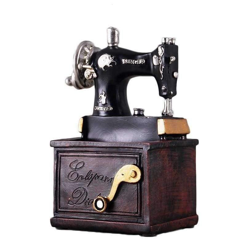 Planet Gates Vintage Resin Sewing Machine Pen Holder Ornaments Figurine Retro Crafts Old Furniture Sewing Machine Miniature Home Decor Gifts