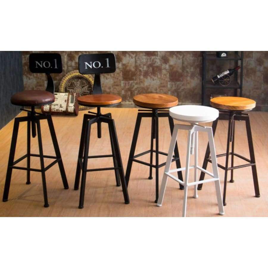 Planet Gates VINTAGE RETRO INDUSTRIAL LOOK RUSTIC SWIVEL KITCHEN BAR STOOL CAFE CHAIR FOR HOME KITCHEN RESTAURANT COFFEE SHOP DINNING