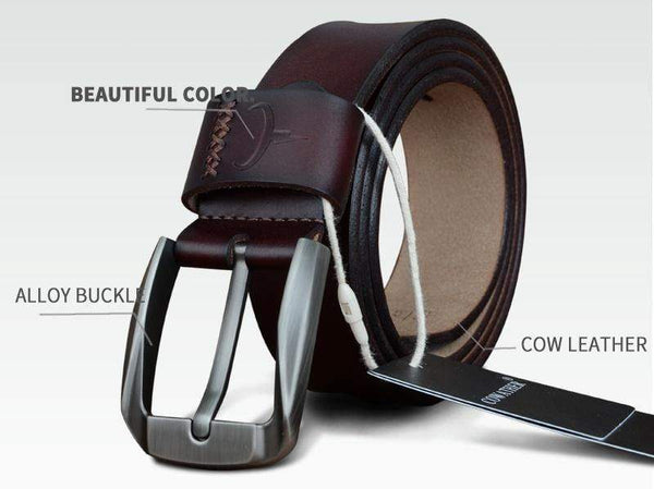 Planet Gates Vintage style pin buckle cow genuine leather belts for men 130cm high quality mens belt  free shipping