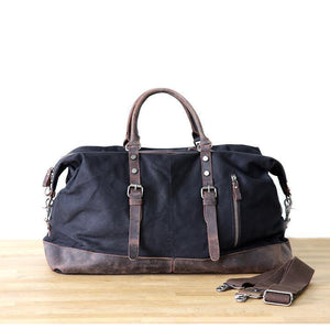 Planet Gates Vintage Waxed Canvas Men Travel Duffel Large Capacity Oiled Leather Military Weekend Bag Basic Holdall Tote Overnight Bags
