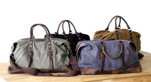 Planet Gates Vintage Waxed Canvas Men Travel Duffel Large Capacity Oiled Leather Military Weekend Bag Basic Holdall Tote Overnight Bags