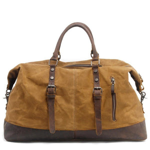 Planet Gates Vintage Waxed Canvas Men Travel Duffel Large Capacity Oiled Leather Military Weekend Bag Basic Holdall Tote Overnight Bags