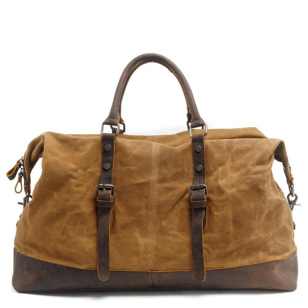 Planet Gates Vintage Waxed Canvas Men Travel Duffel Large Capacity Oiled Leather Military Weekend Bag Basic Holdall Tote Overnight Bags