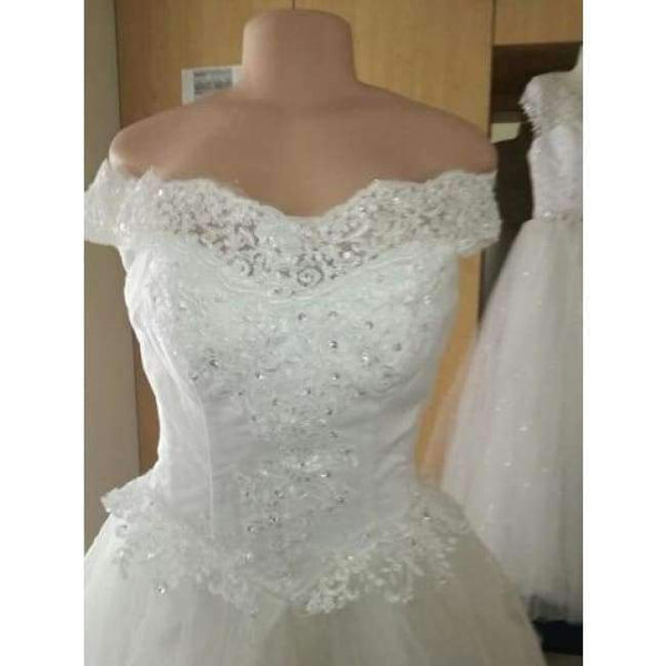 Planet Gates Vintage White Long Train Wedding Dresses 2017 Vestidos de Noivas Plus Size Bling Bridal Gowns FSM-121T