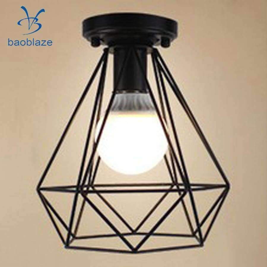 Planet Gates Vintage Wire Diamond Loft Pendant Ceiling Light Lamp Cage Shade 110-220V