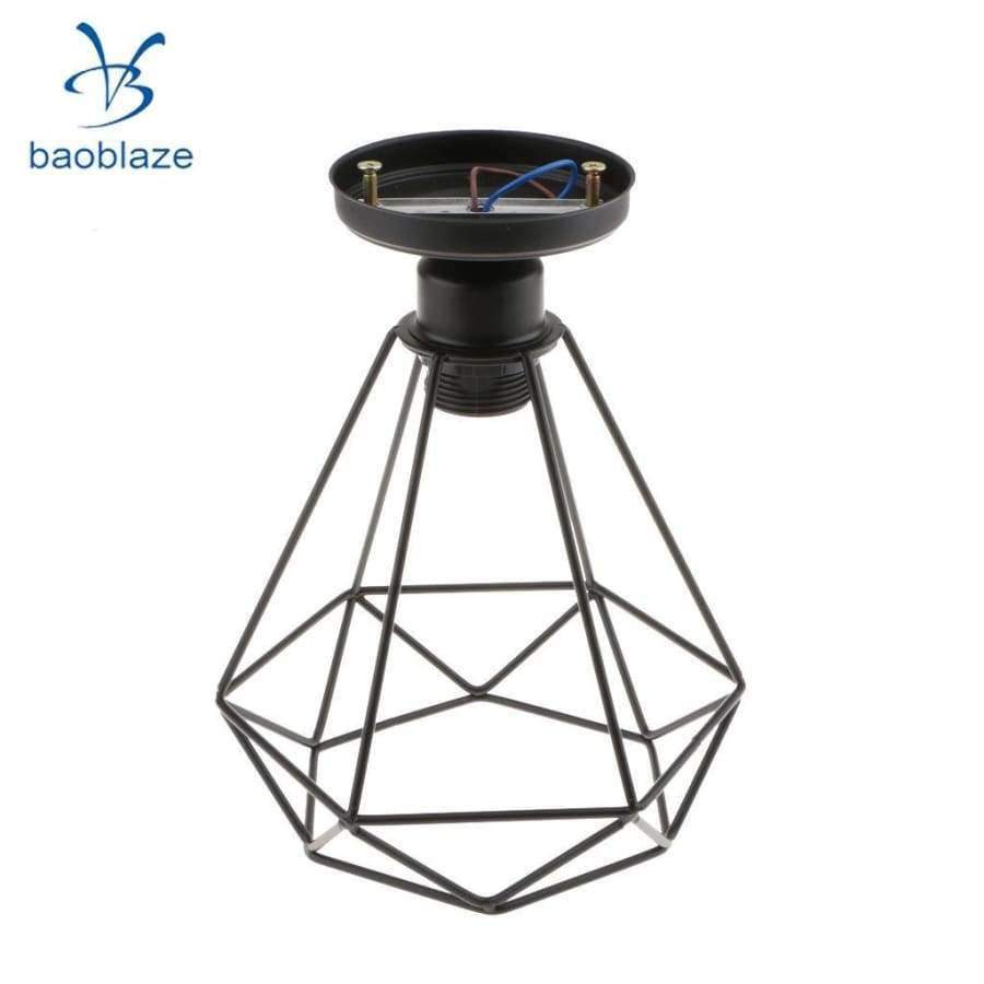 Planet Gates Vintage Wire Diamond Loft Pendant Ceiling Light Lamp Cage Shade 110-220V